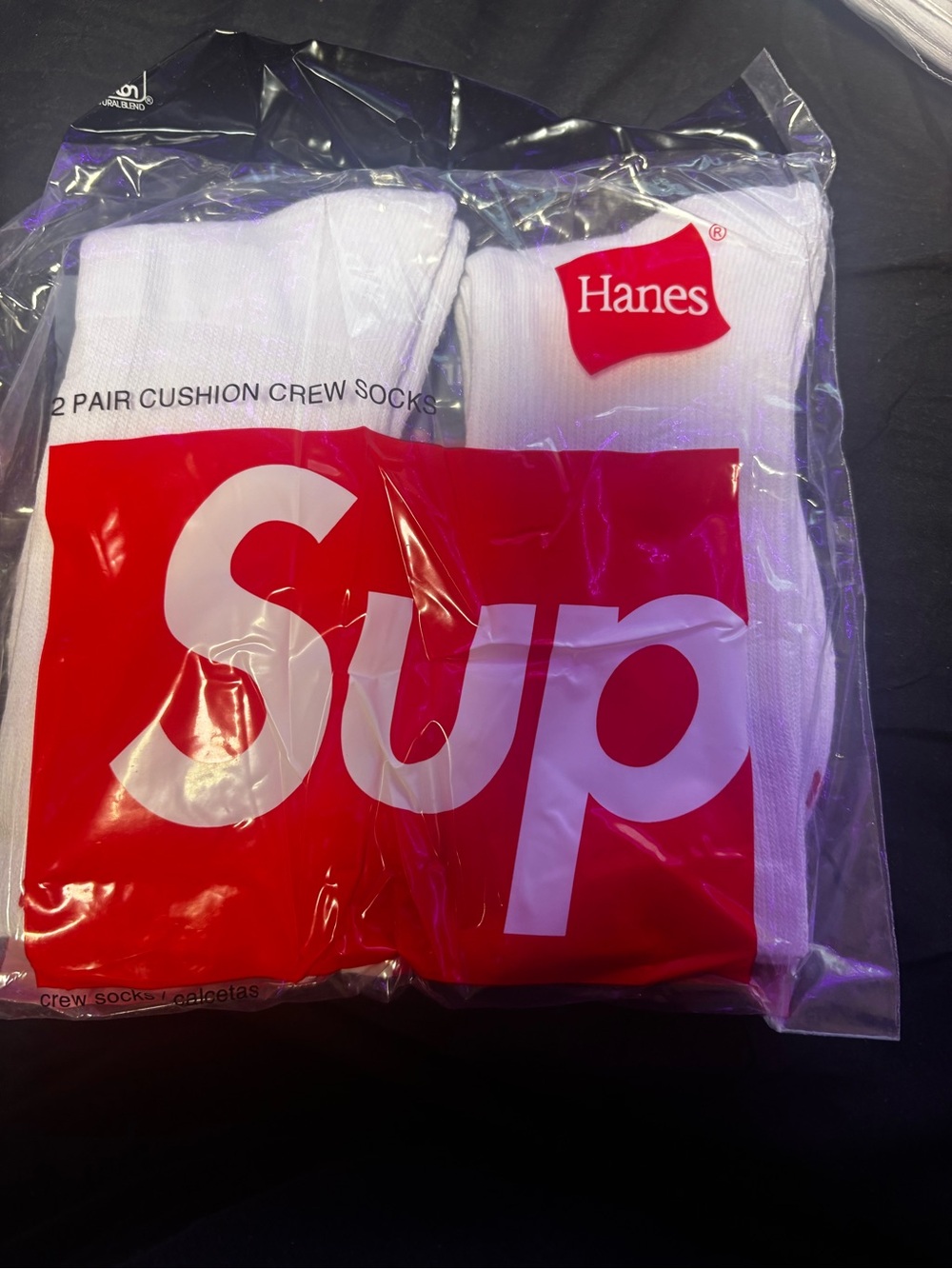 Socks in retail packaging
